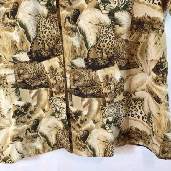 Maggie Barnes 18W leopard print button up shirt blouse safari y2k retro glam - Picture 4 of 6